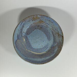 Studio Pottery Stoneware Plate 5.75” Blue Gray Glaze Hand Thrown